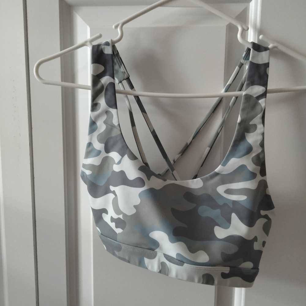 Spiritual Gangster Gray Camo Sports Bra